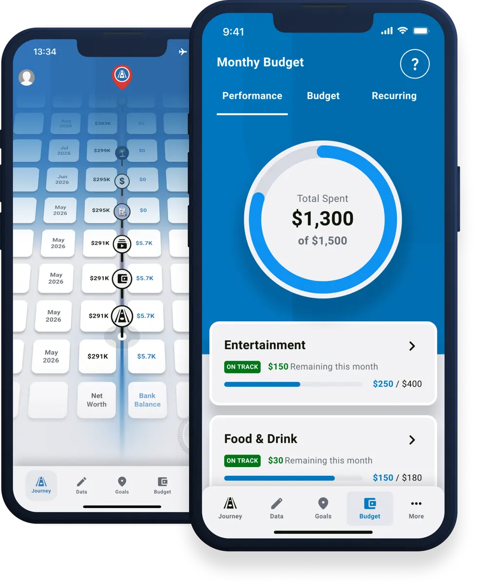 Monthly budget screen breaking down your spending by category